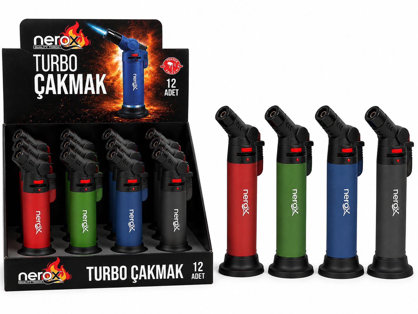 NEROX OYNAR BAŞLI TURBO ÇAKMAK MAT ŞEFFAF PK:12  KL:144